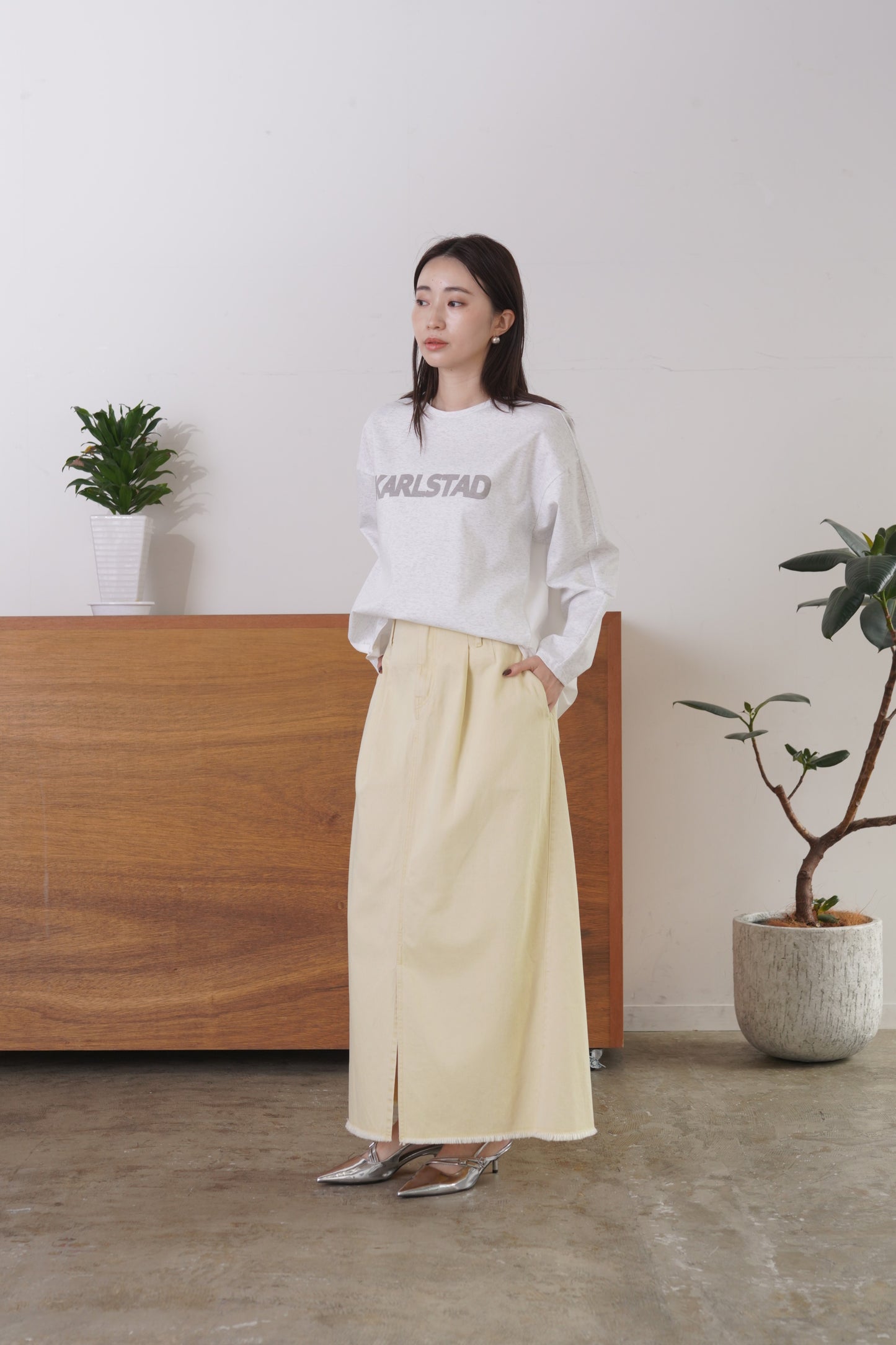 フリンジデニムロングSK　23191