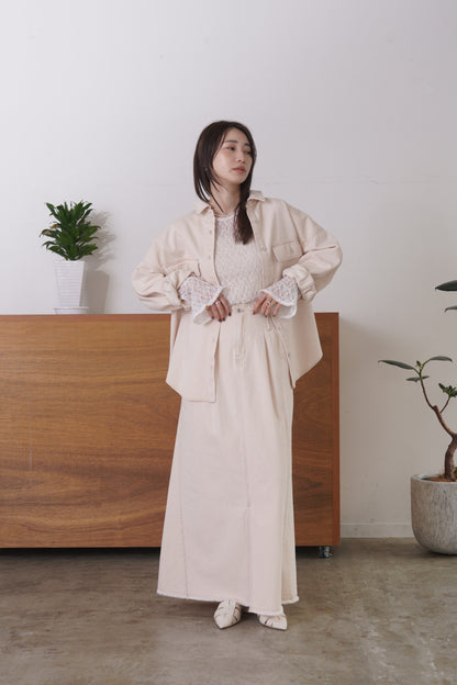 フリンジデニムロングSK　23191