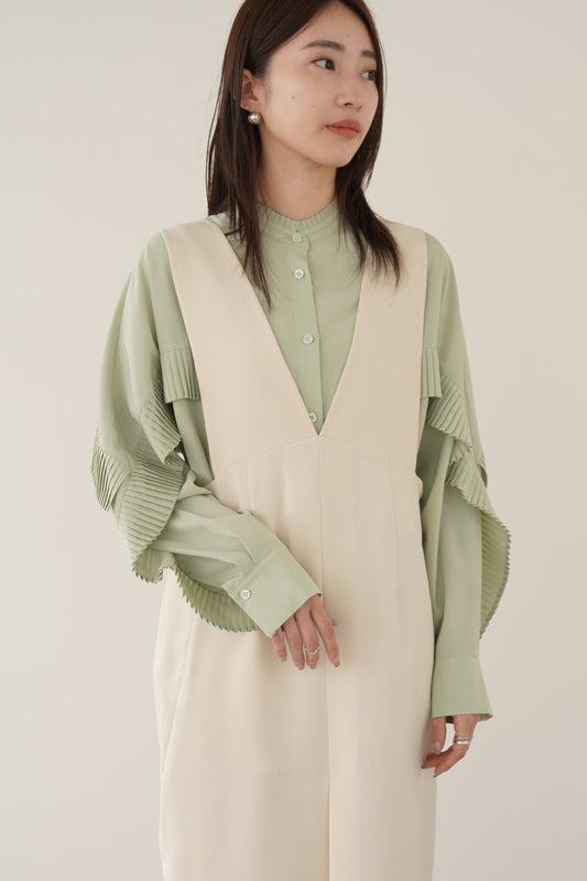 タックプリーツデザインブラウス　15727