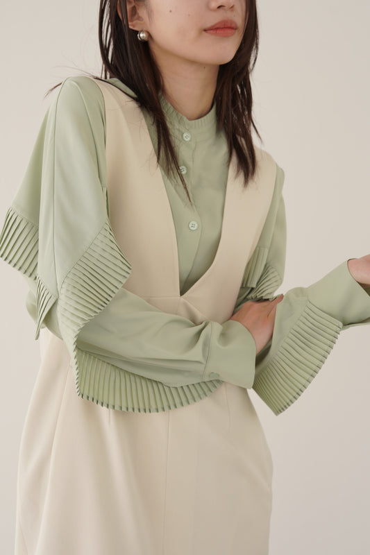 タックプリーツデザインブラウス　15727