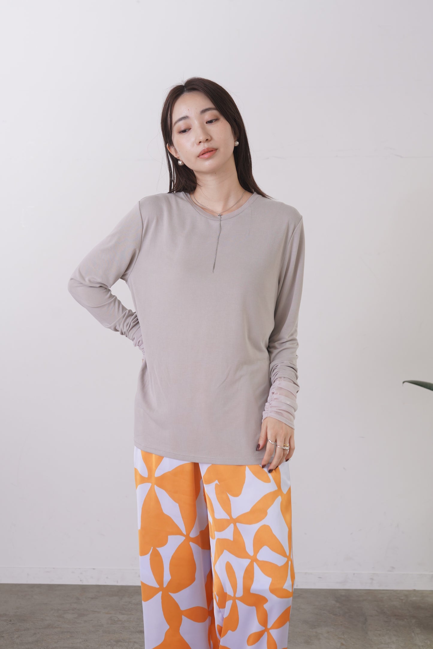 シアーシフォンドッキングカットソー　35585