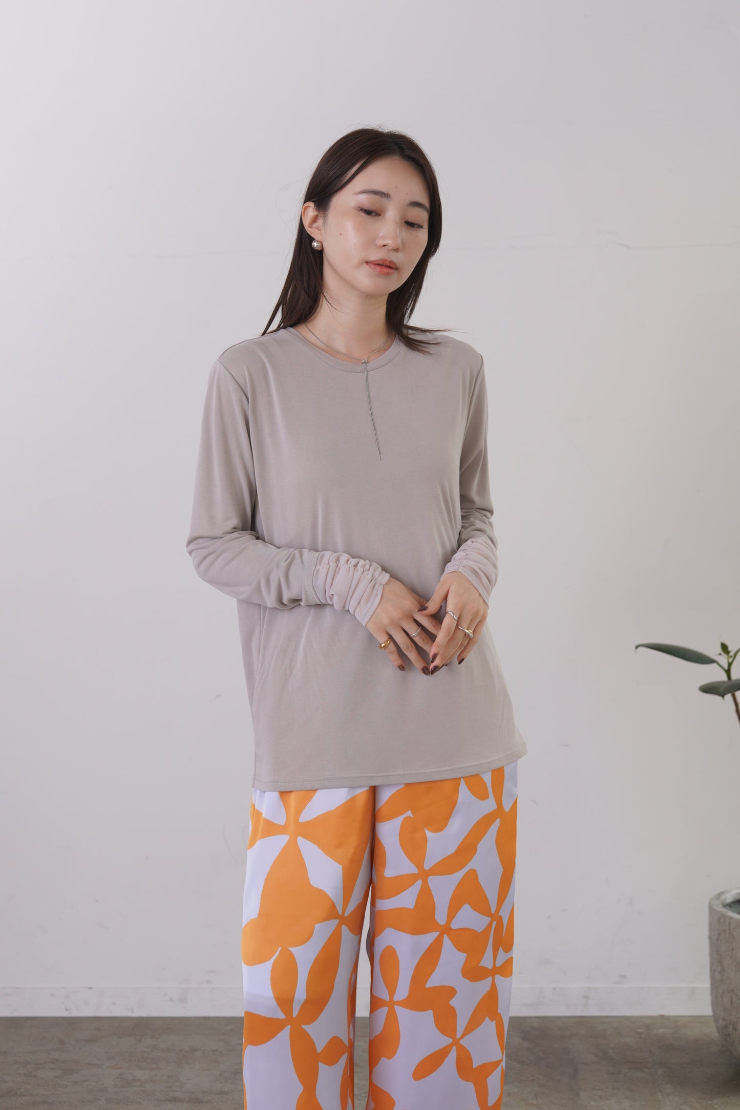 シアーシフォンドッキングカットソー　35585