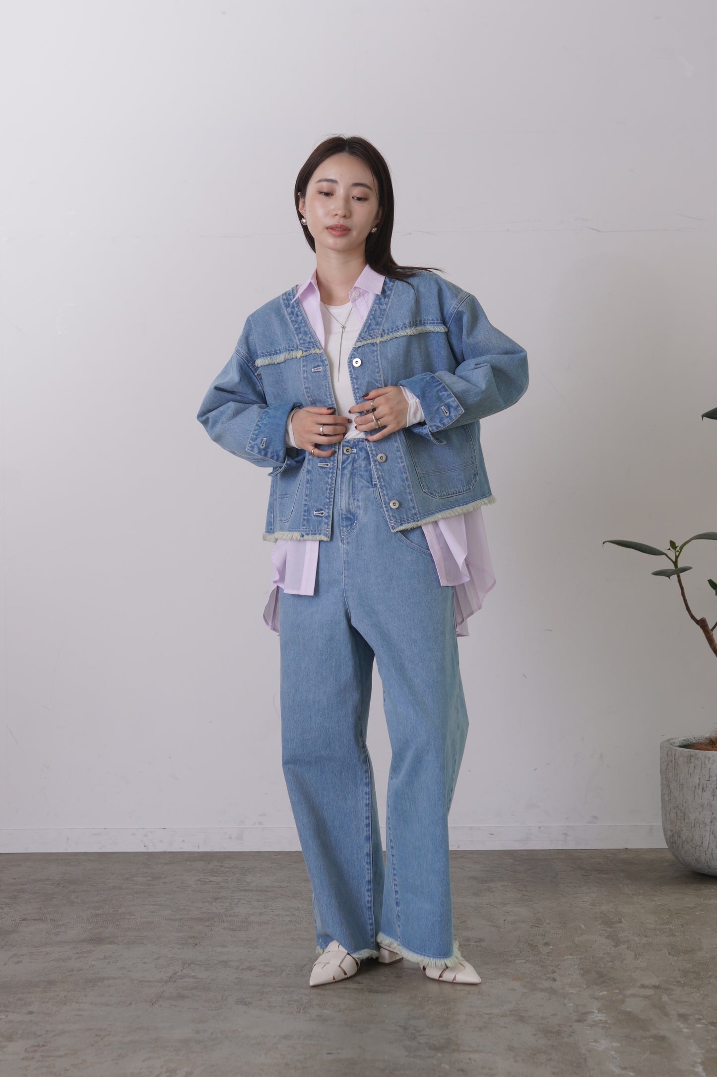 シアーシフォンドッキングカットソー　35585