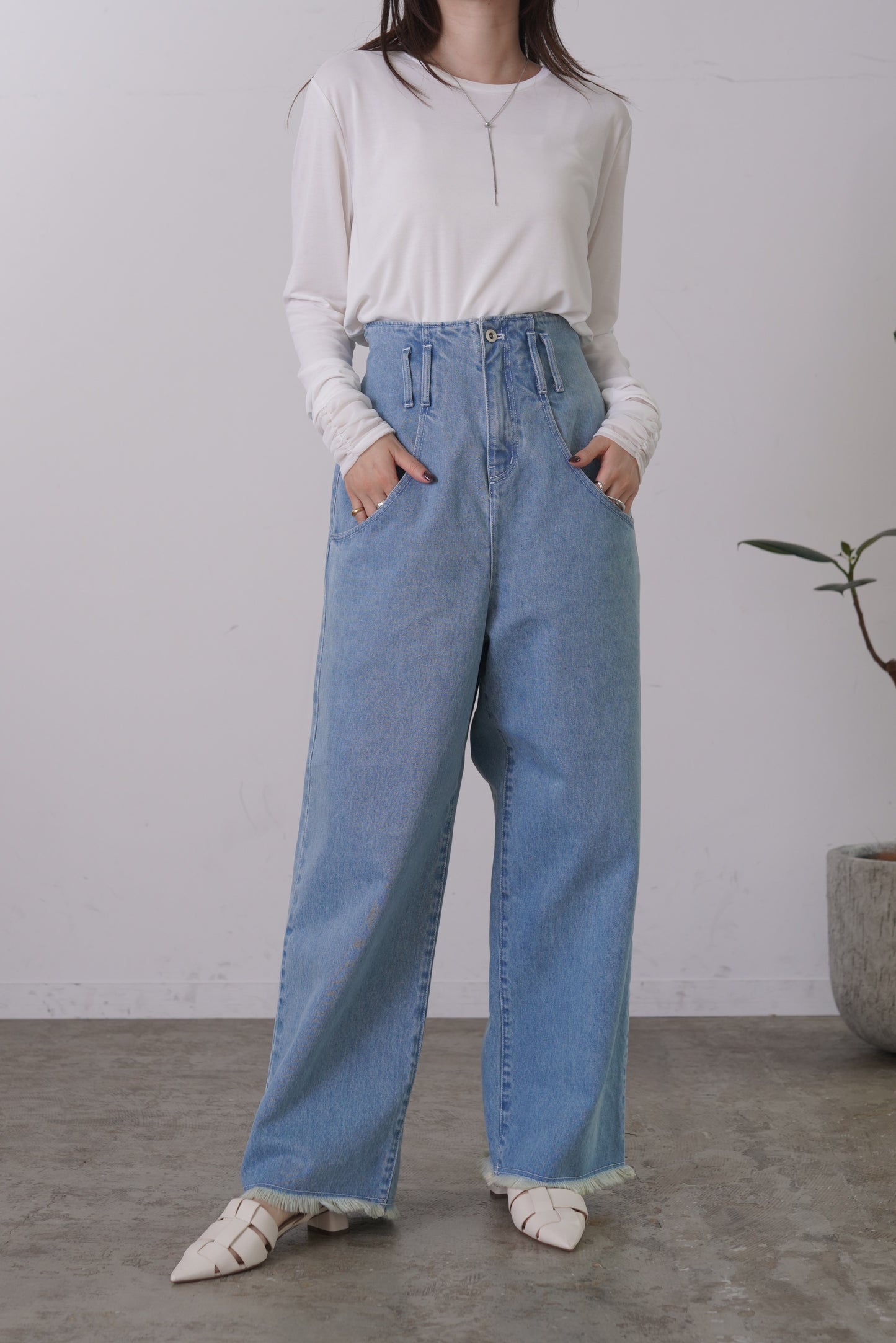 フリンジデニムPT　23192