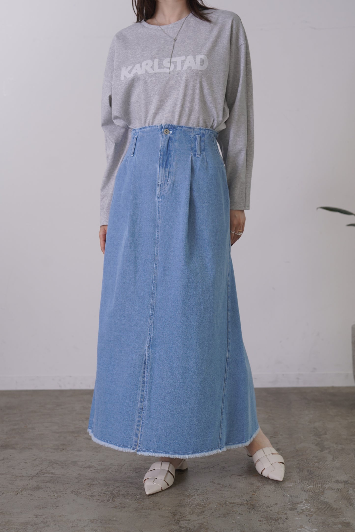 フリンジデニムロングSK　23191