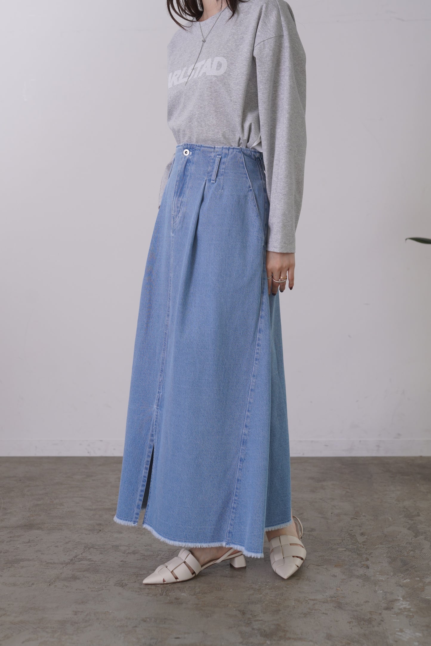 フリンジデニムロングSK　23191