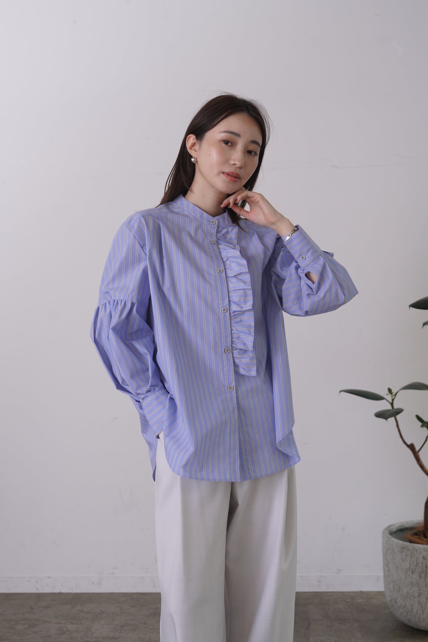 バンドカラーフリルBL　15945