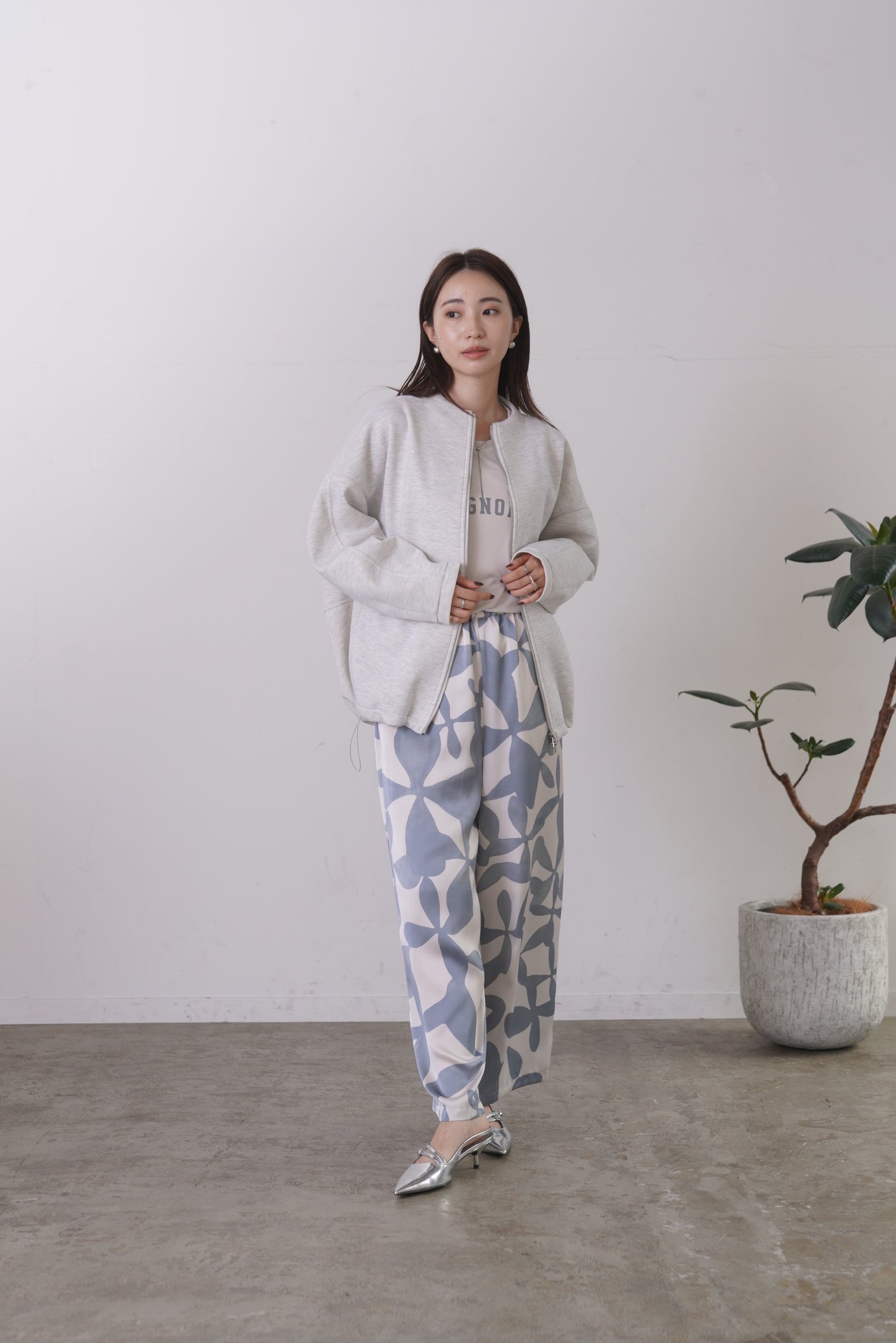 コクーンノーカラーブルゾン　35592