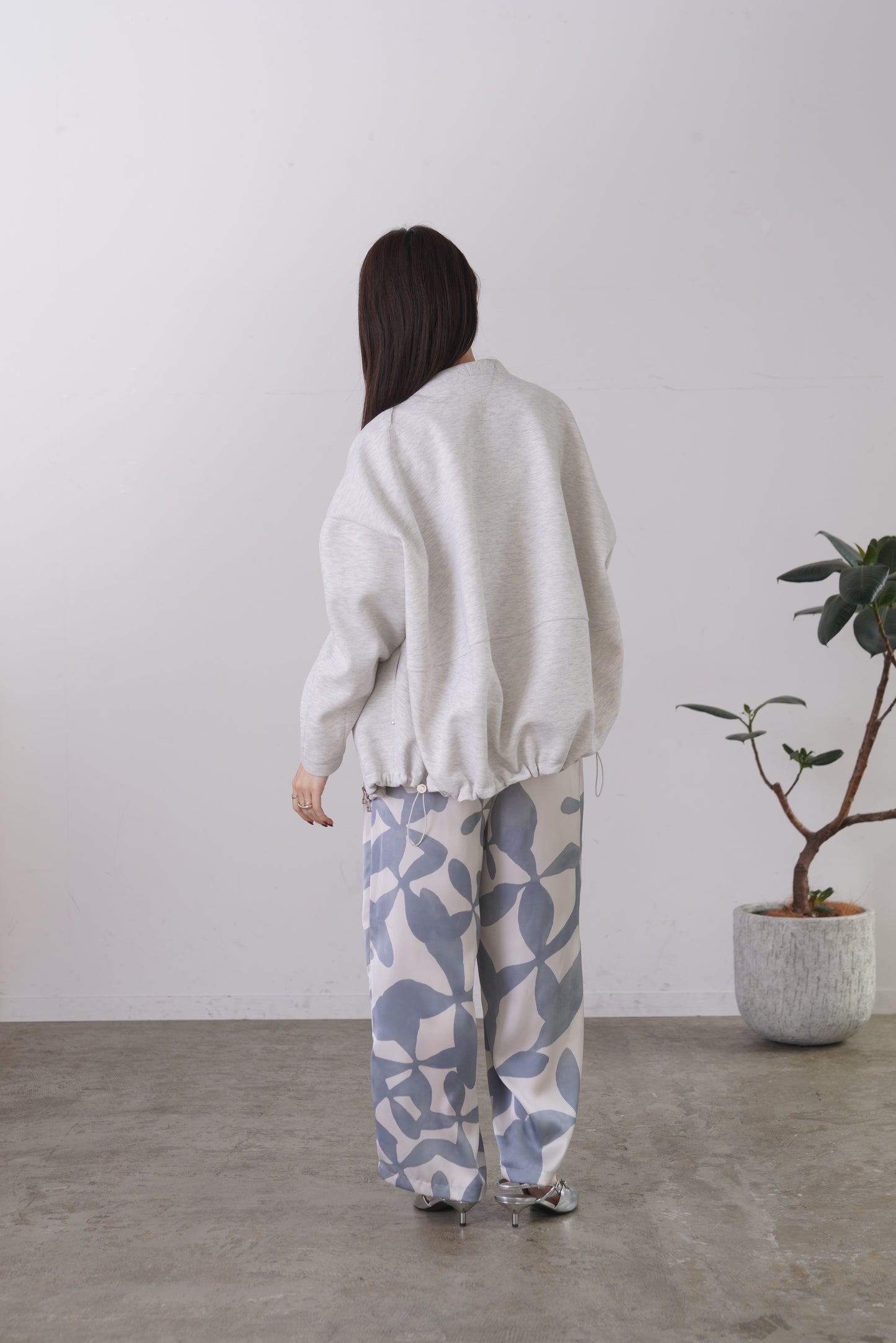 コクーンノーカラーブルゾン　35592