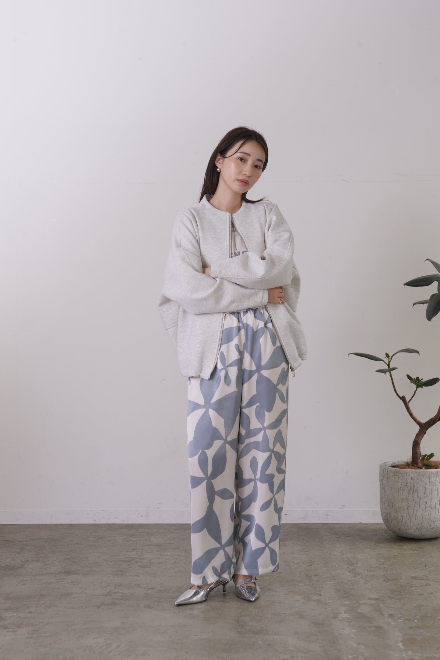 コクーンノーカラーブルゾン　35592