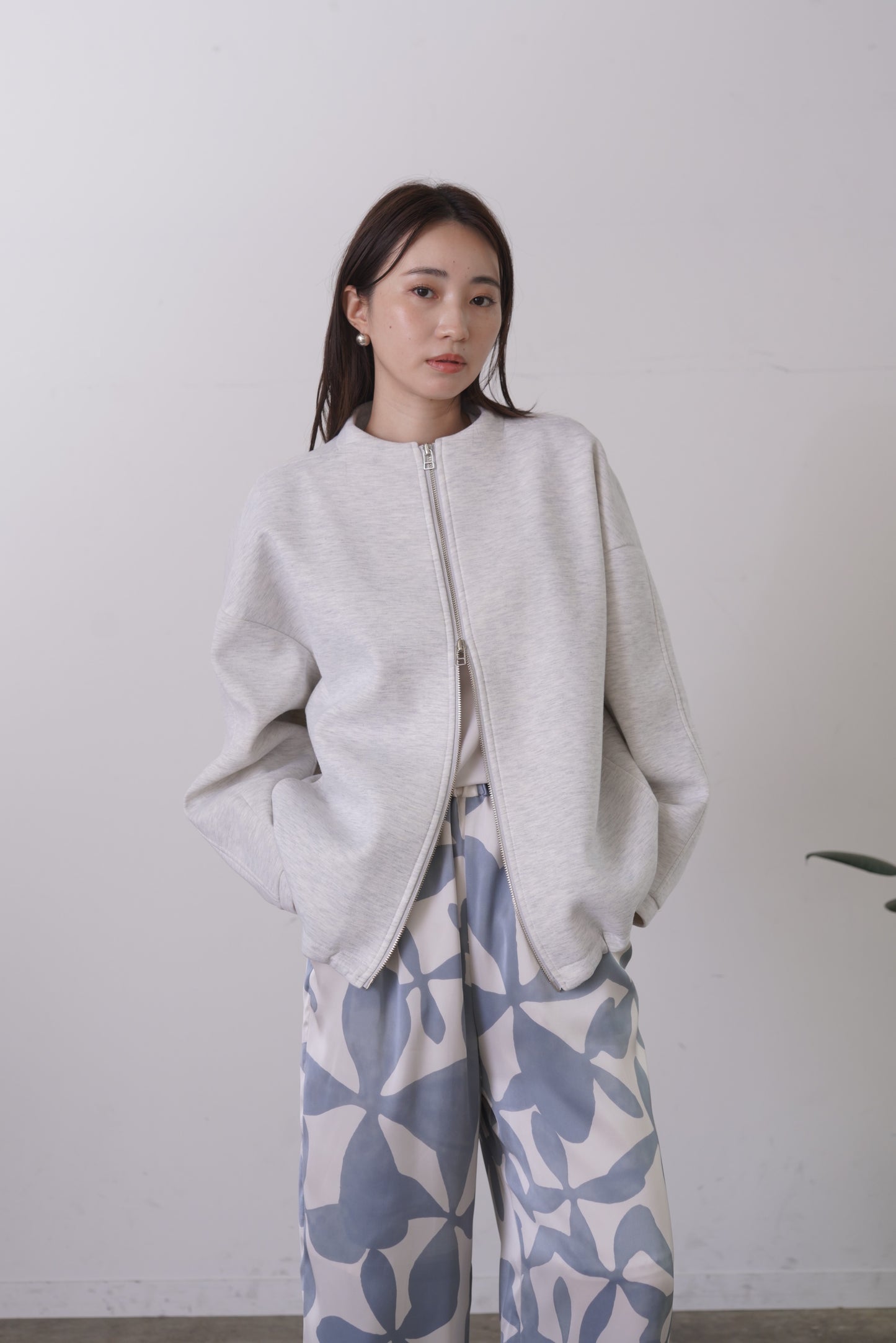 コクーンノーカラーブルゾン　35592