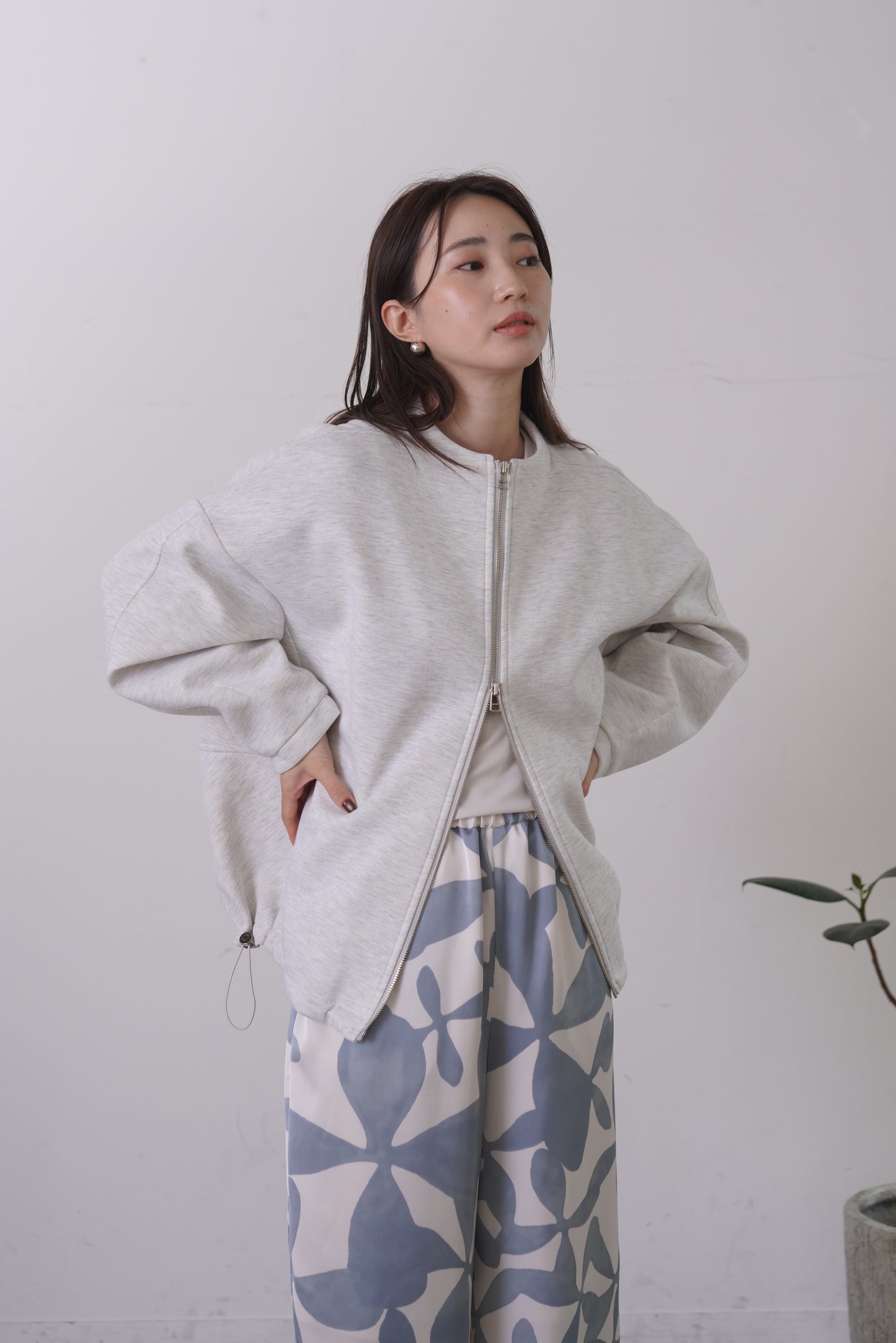 コクーンノーカラーブルゾン　35592