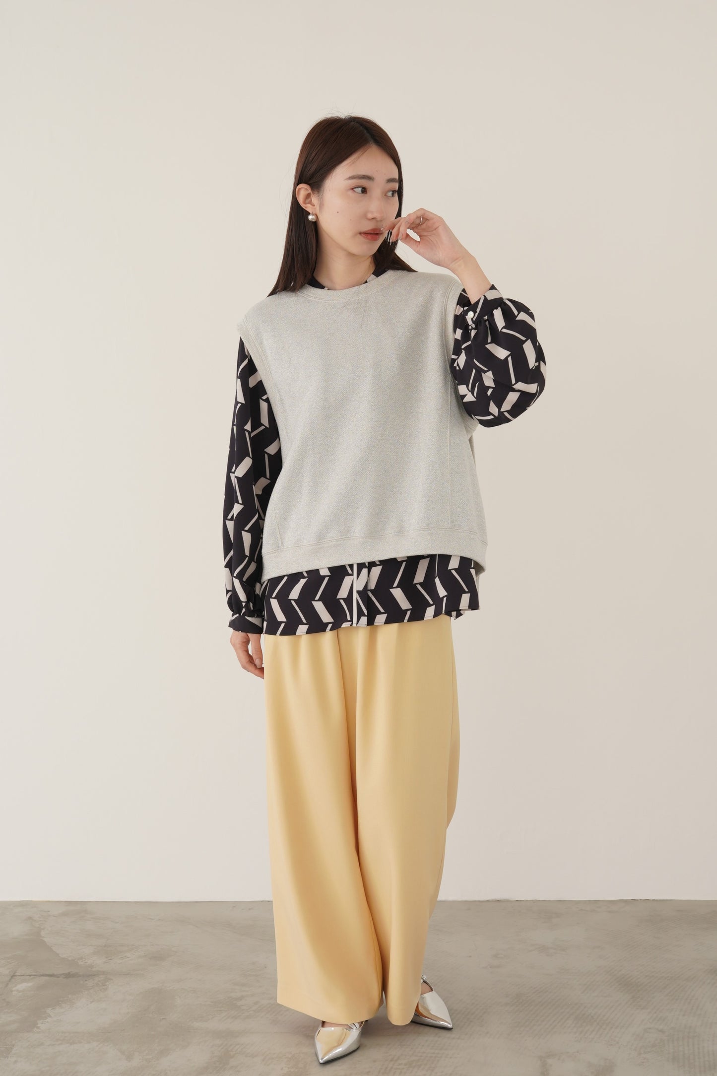 ラメスウェットベスト　35346