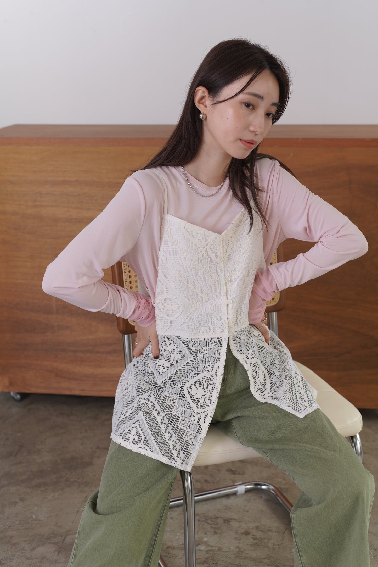 シアーシフォンドッキングカットソー　35585