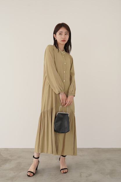 ギャザーフレアシャツワンピース　15731