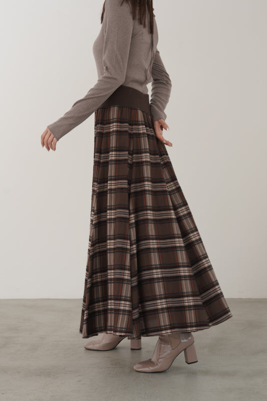 モールチェックウエストリブスカート　23164