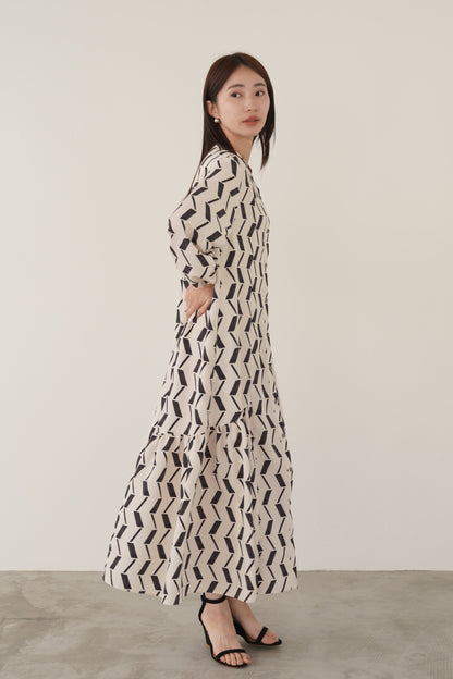 ギャザーフレアシャツワンピース　15731