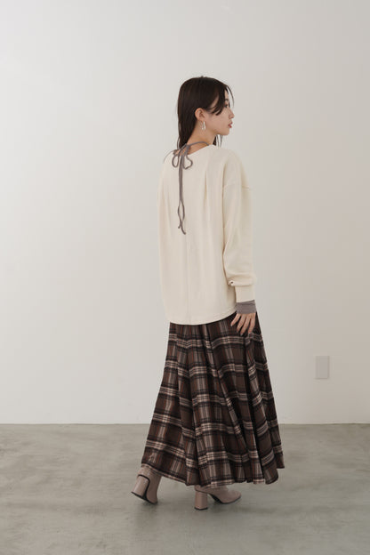 モールチェックウエストリブスカート　23164