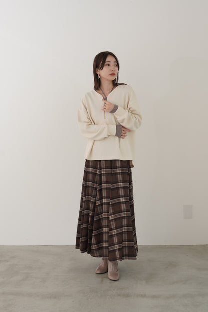 モールチェックウエストリブスカート　23164