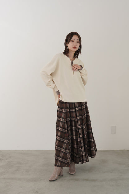 モールチェックウエストリブスカート　23164