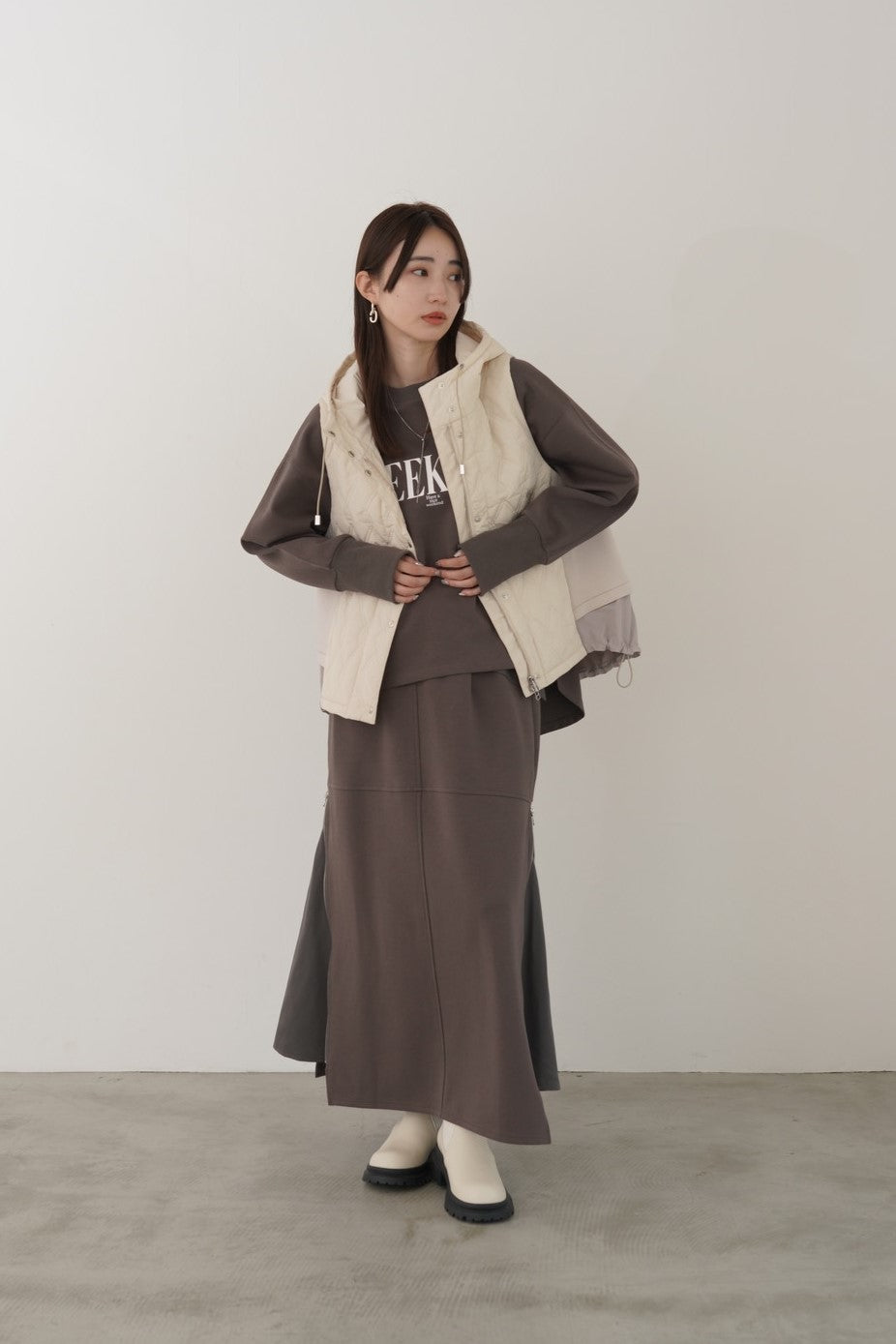 キルティングフードベスト　15929