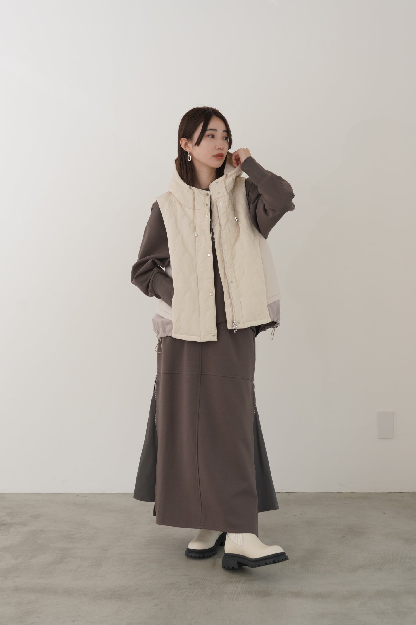 キルティングフードベスト　15929