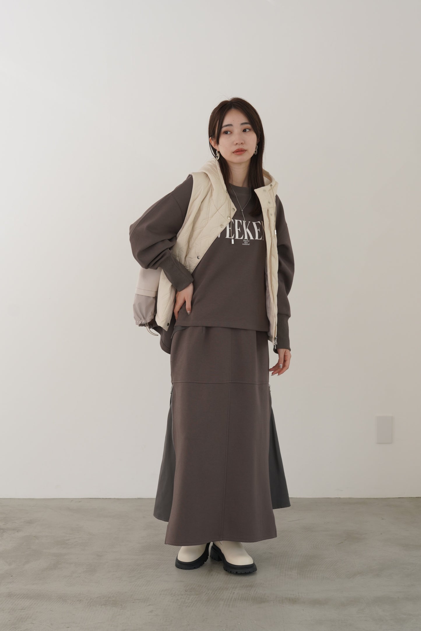 キルティングフードベスト　15929