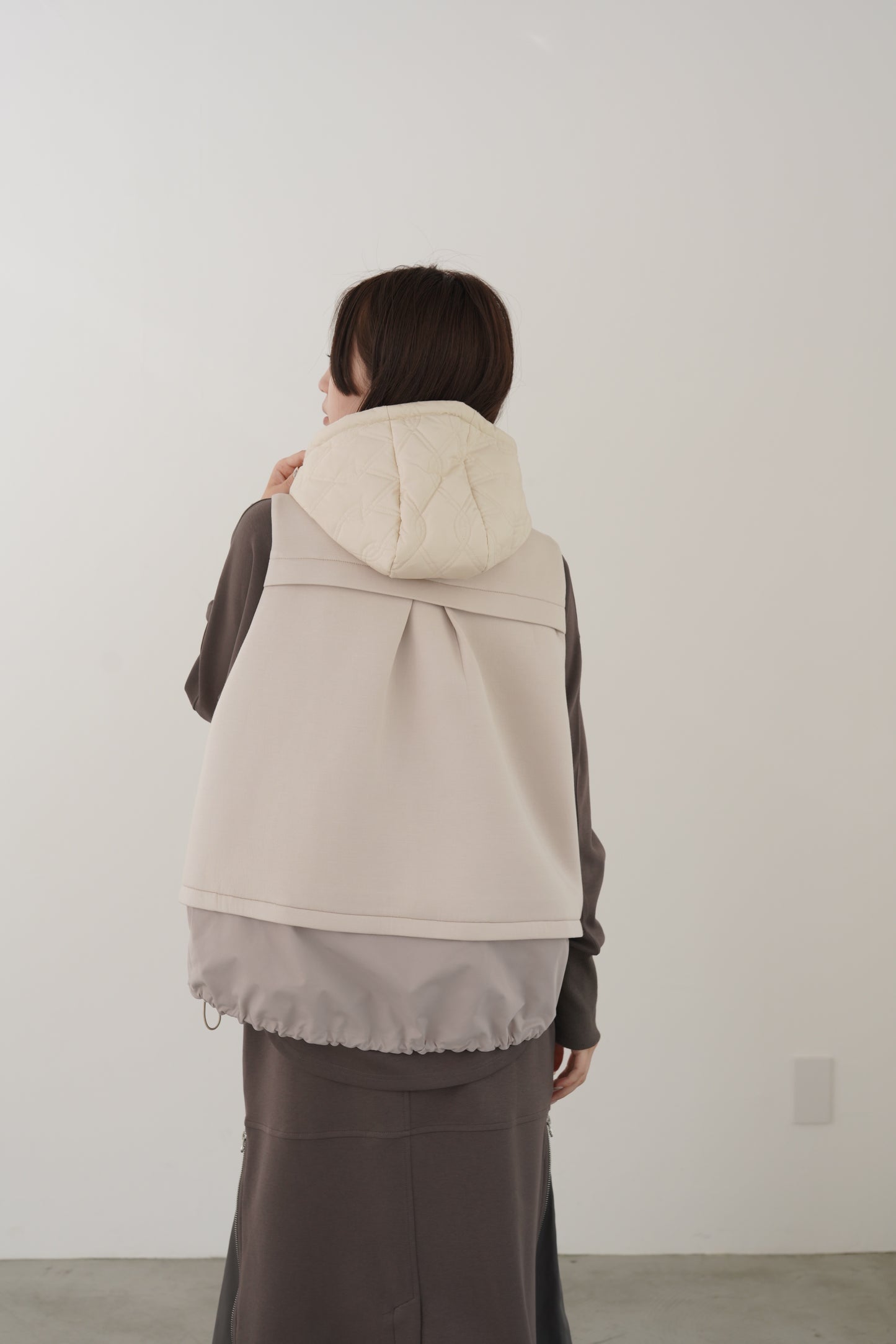 キルティングフードベスト　15929