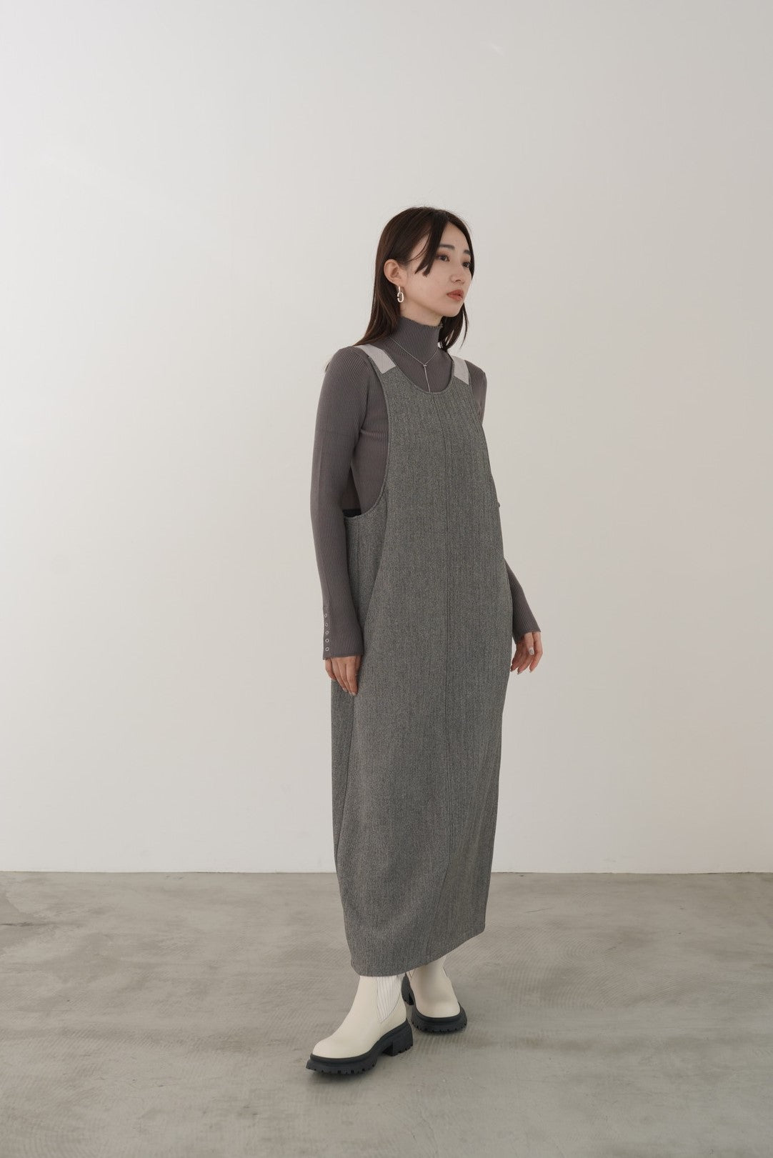 ドットボタンスリーブニット　35552