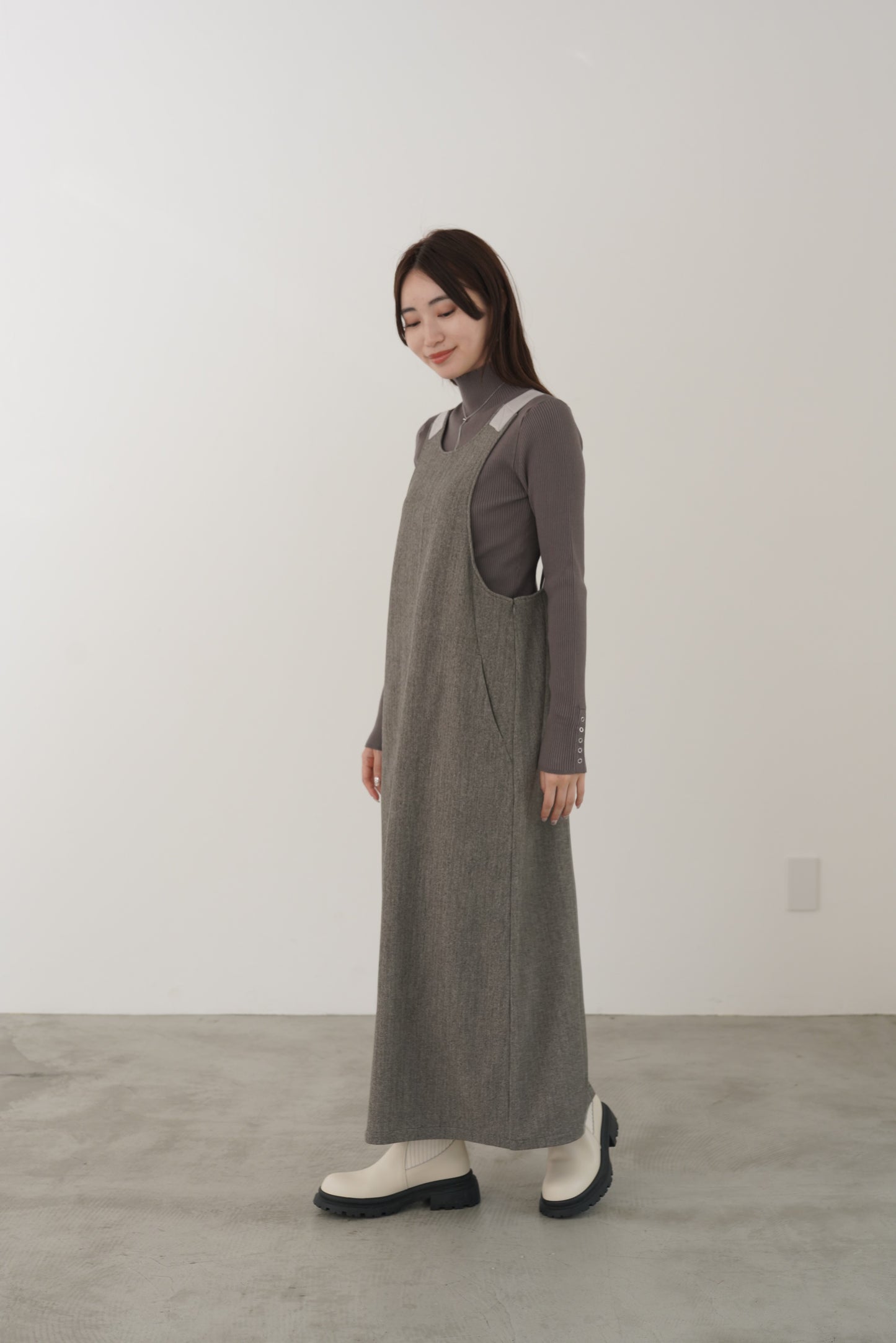 ドットボタンスリーブニット　35552