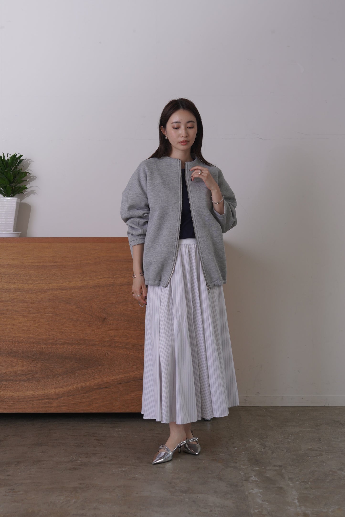 コクーンノーカラーブルゾン　35592