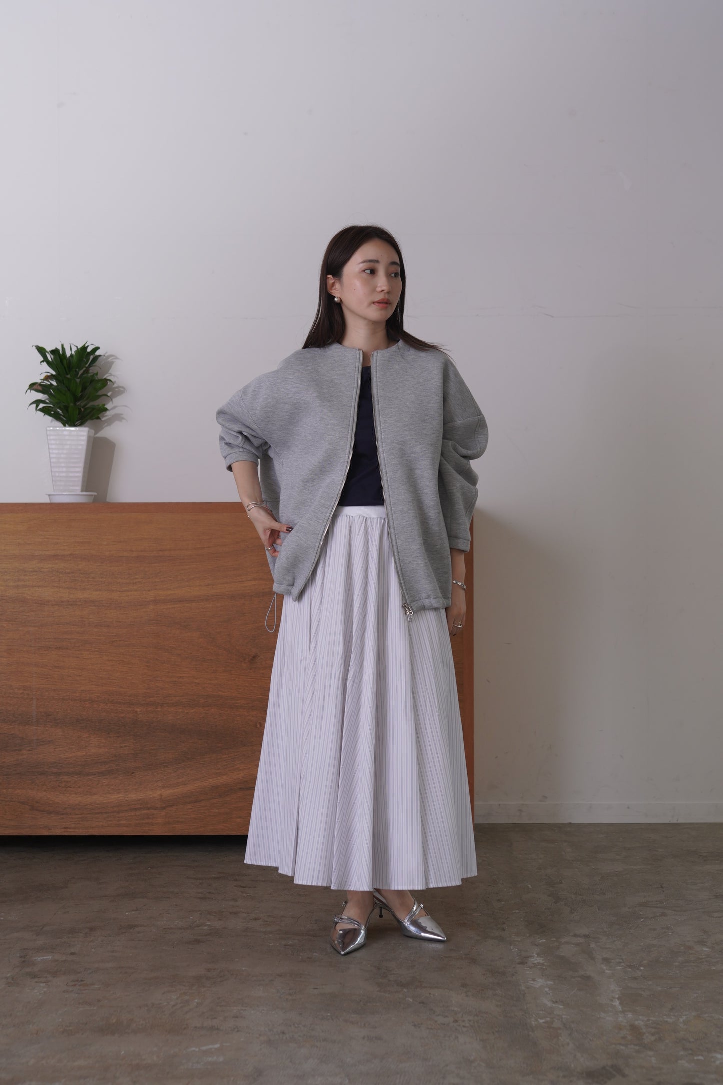 コクーンノーカラーブルゾン　35592