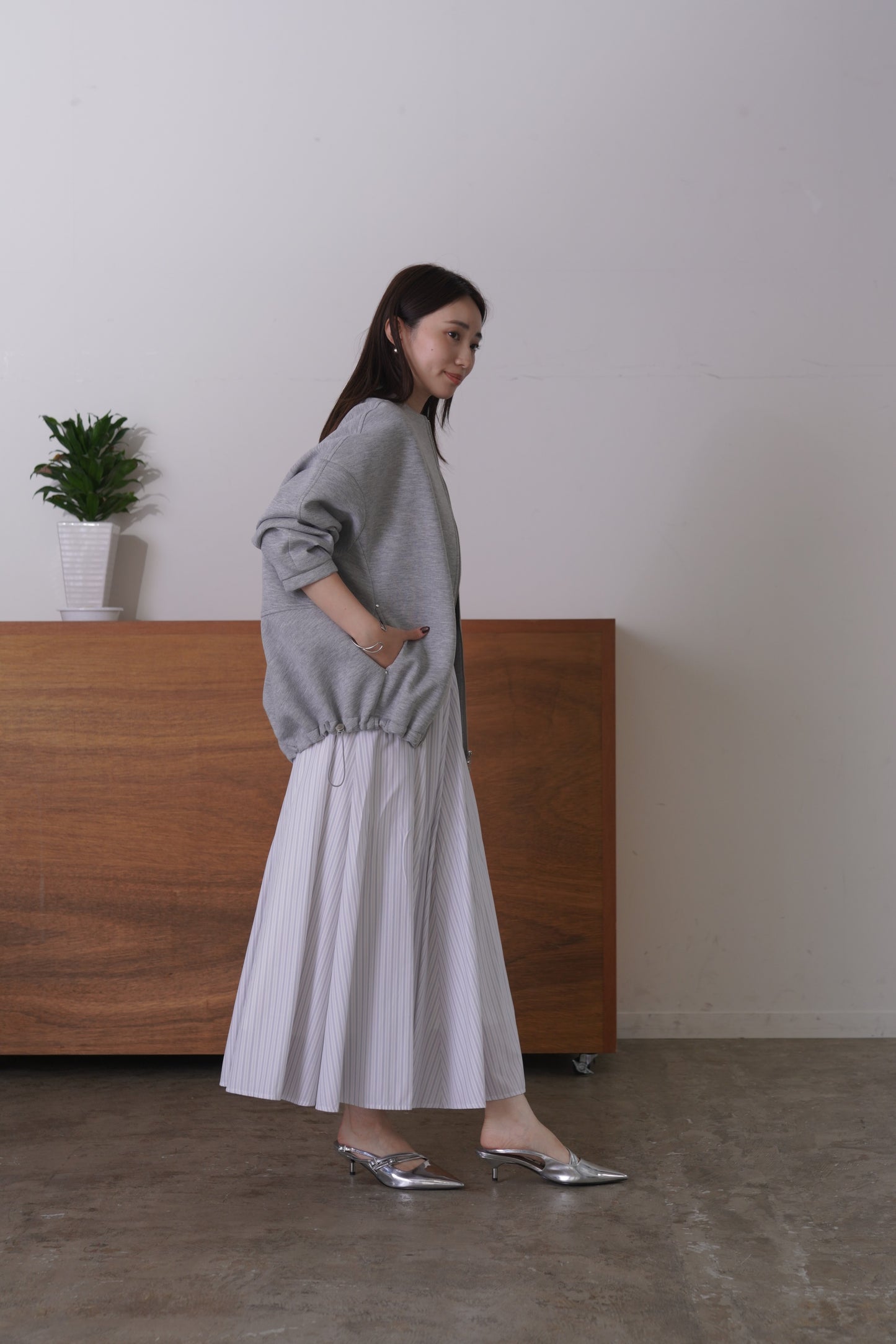 コクーンノーカラーブルゾン　35592