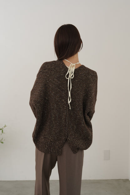 3トーンラメVネックニット　35554