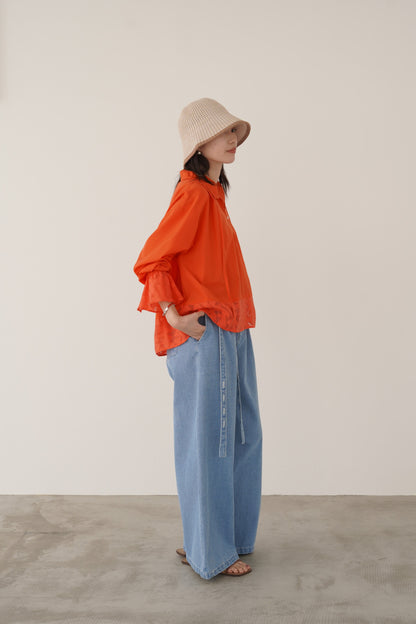 スキッパージャガードブラウス　15732