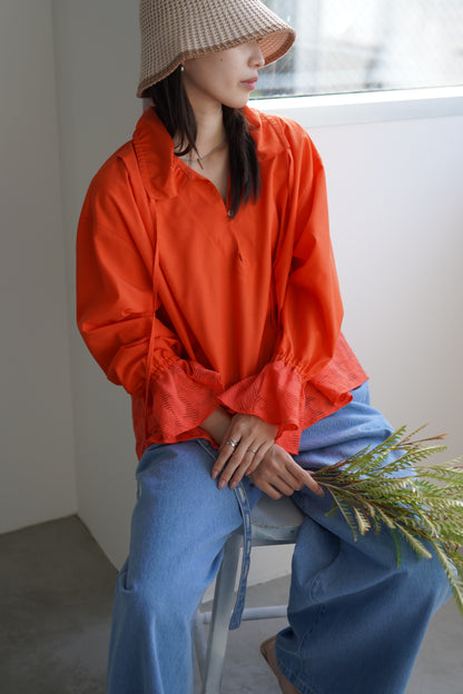 スキッパージャガードブラウス　15732