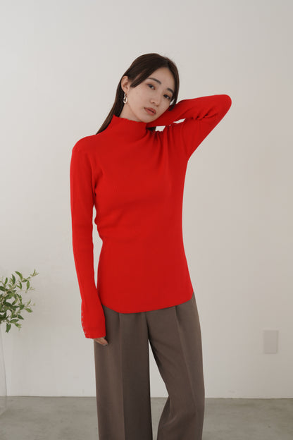 ドットボタンスリーブニット　35552