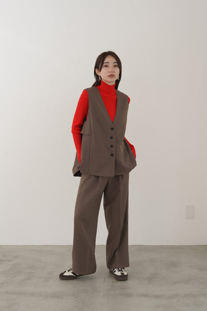 ドットボタンスリーブニット　35552