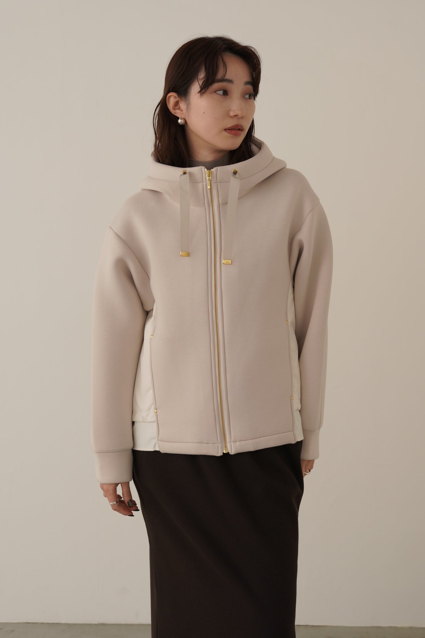 ボンディング切替オーバーサイズフーディー　15824