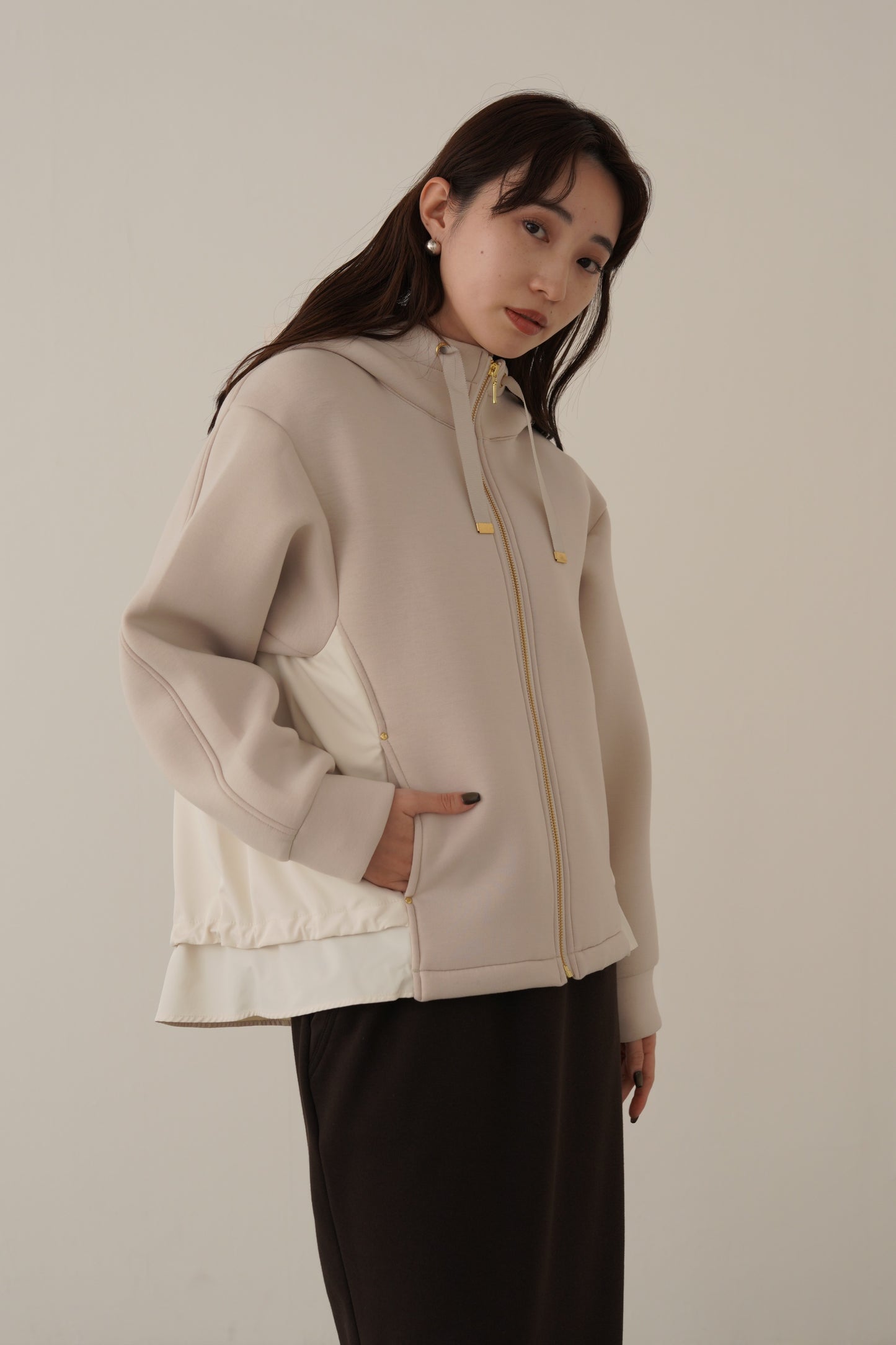 ボンディング切替オーバーサイズフーディー　15824