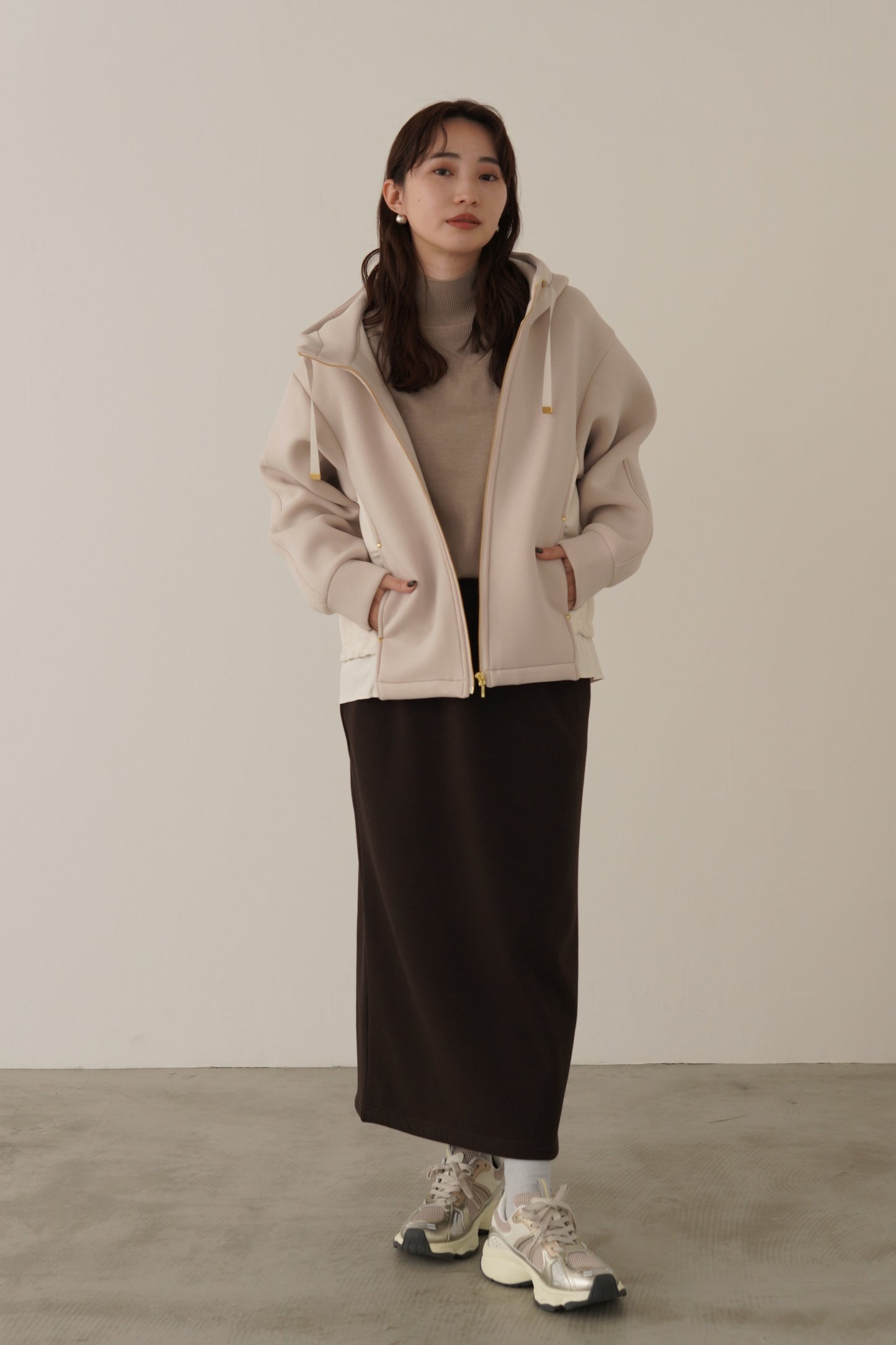 ボンディング切替オーバーサイズフーディー　15824