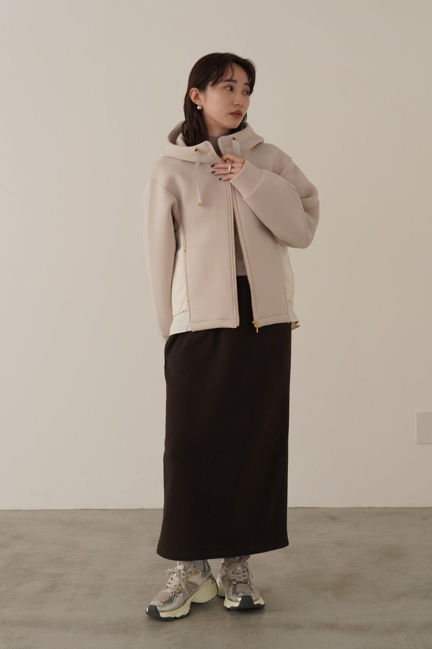 ボンディング切替オーバーサイズフーディー　15824