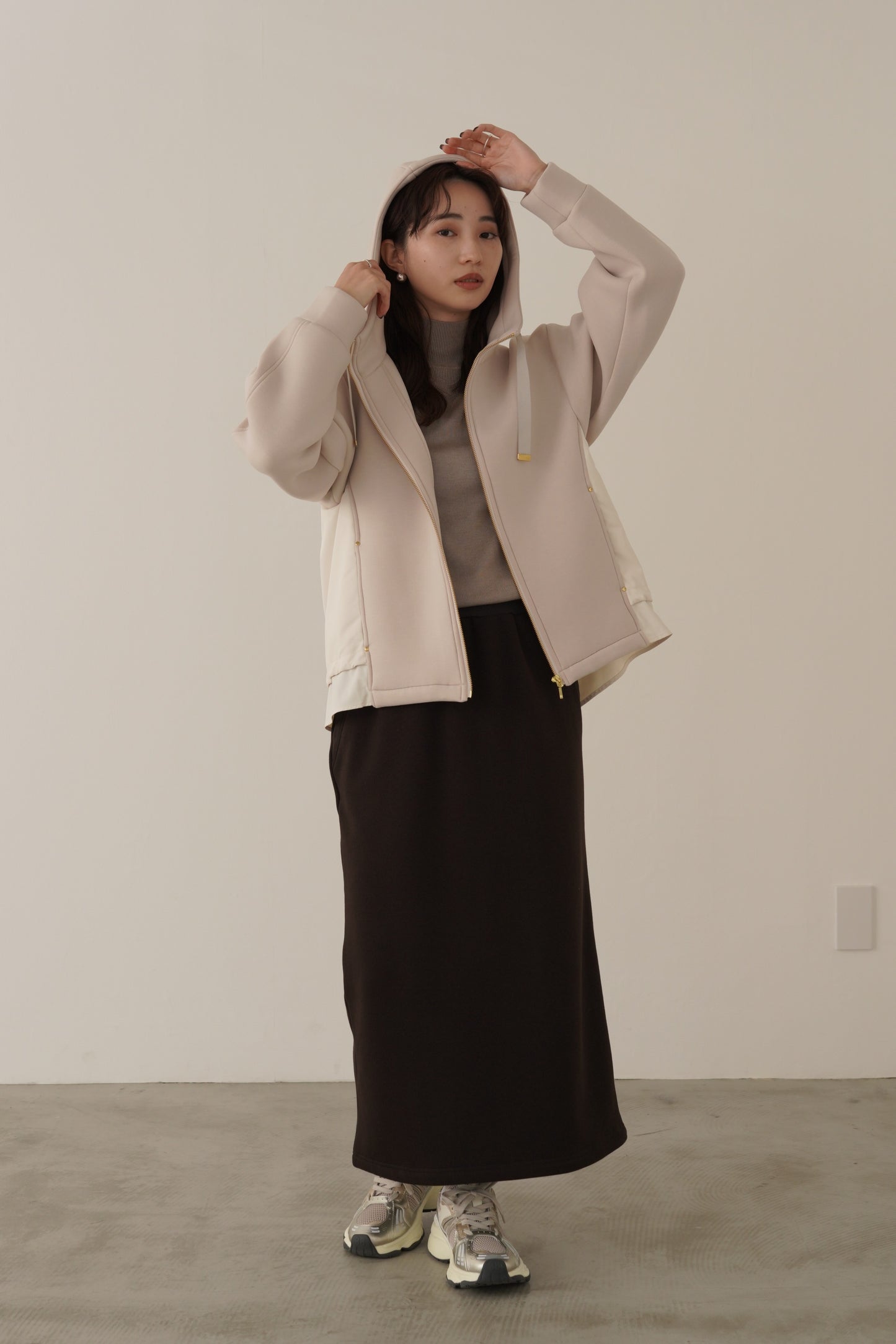 ボンディング切替オーバーサイズフーディー　15824