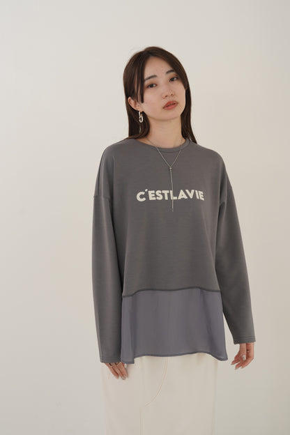 サテンドッキングL/Sカットソー　35542