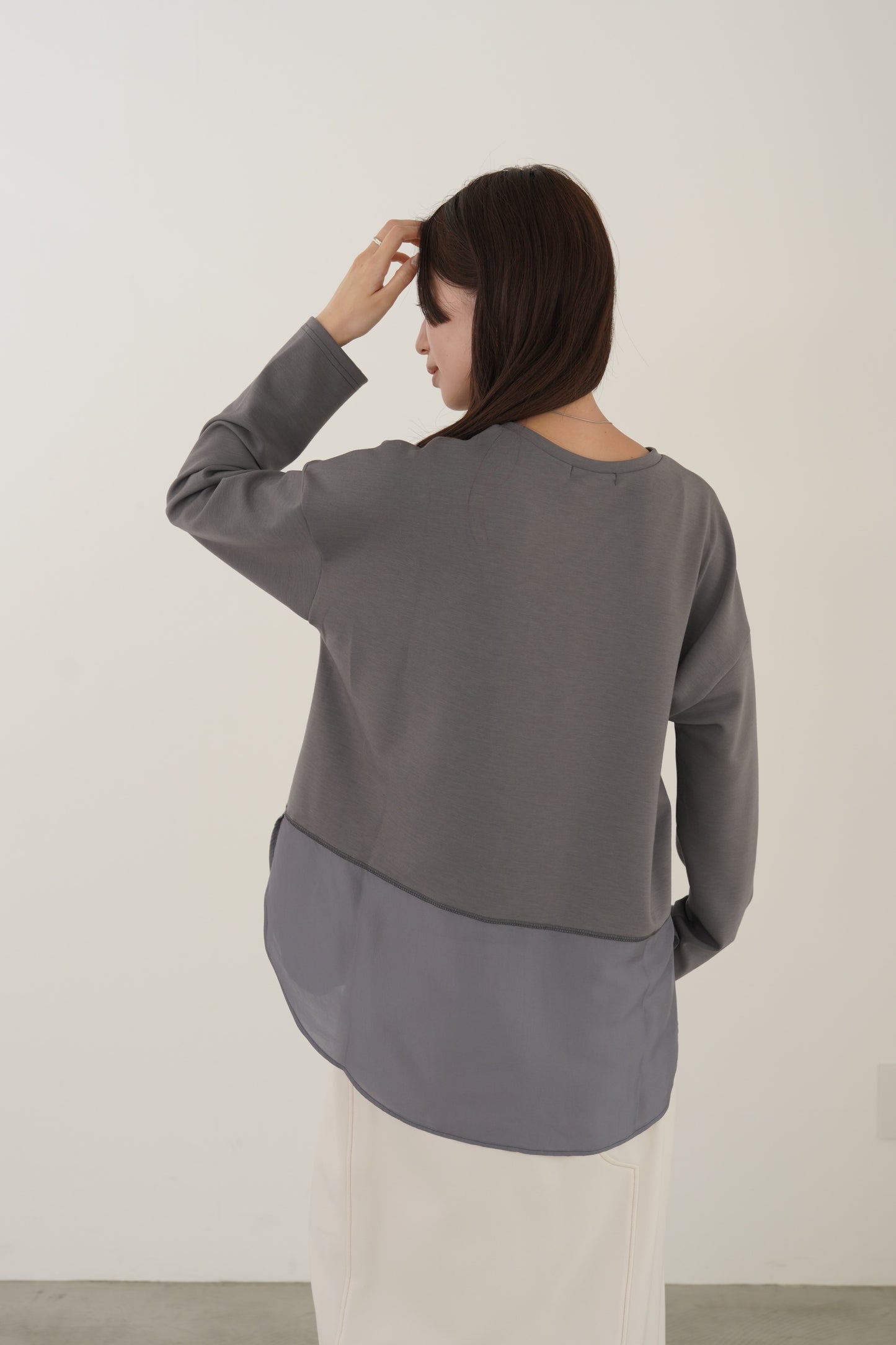 サテンドッキングL/Sカットソー　35542