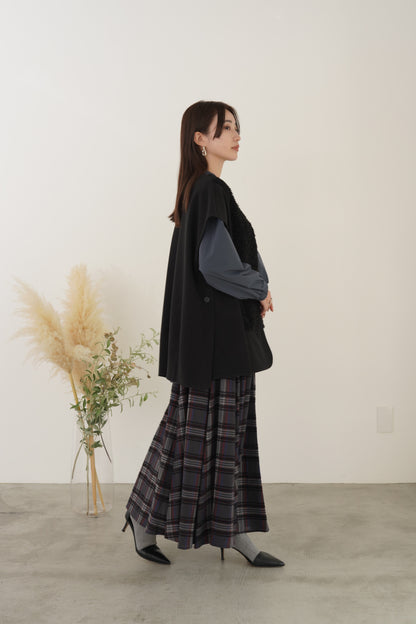 モールチェックウエストリブスカート　23164