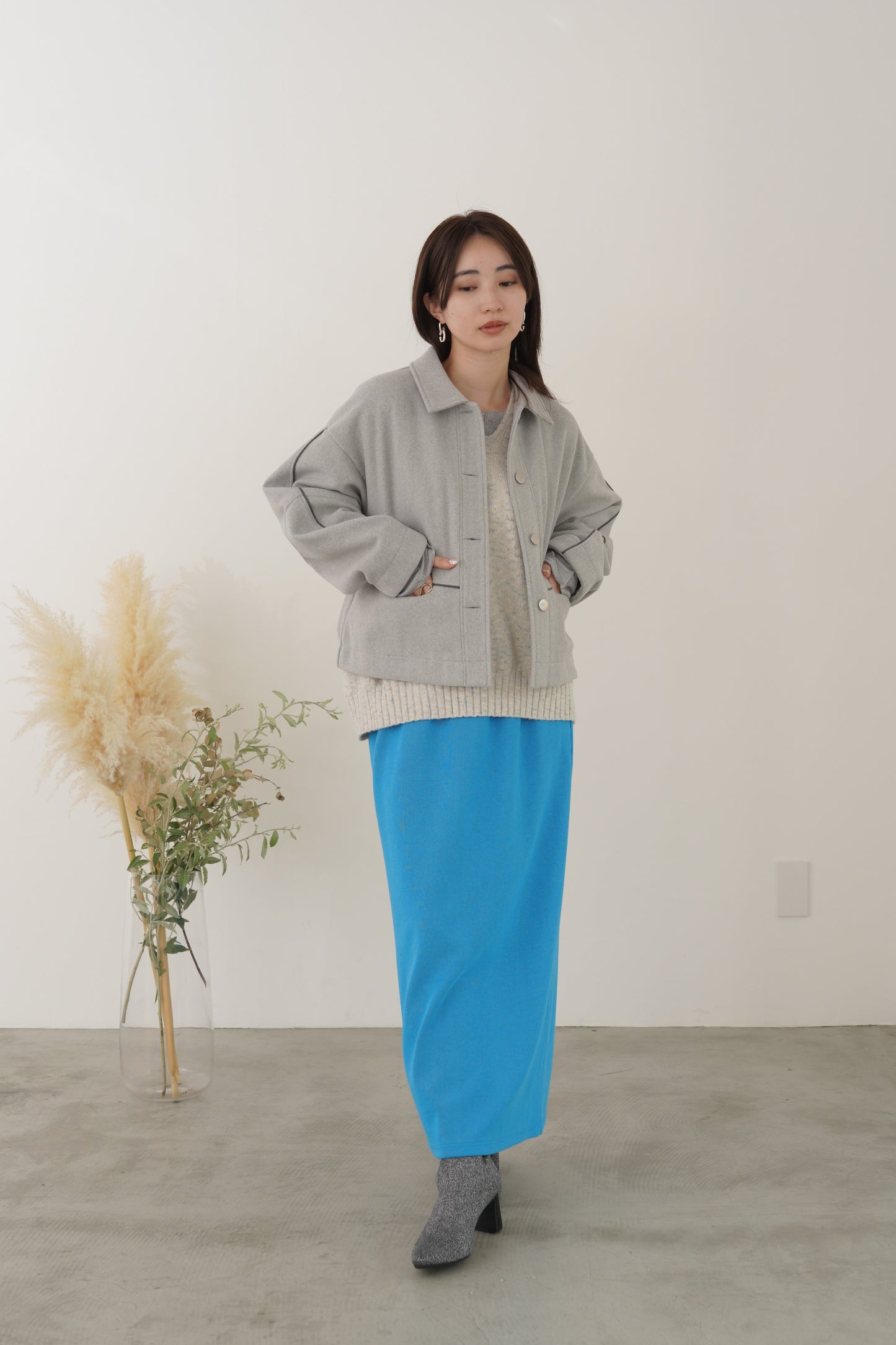 ウールレットコンパクトブルゾン　15928