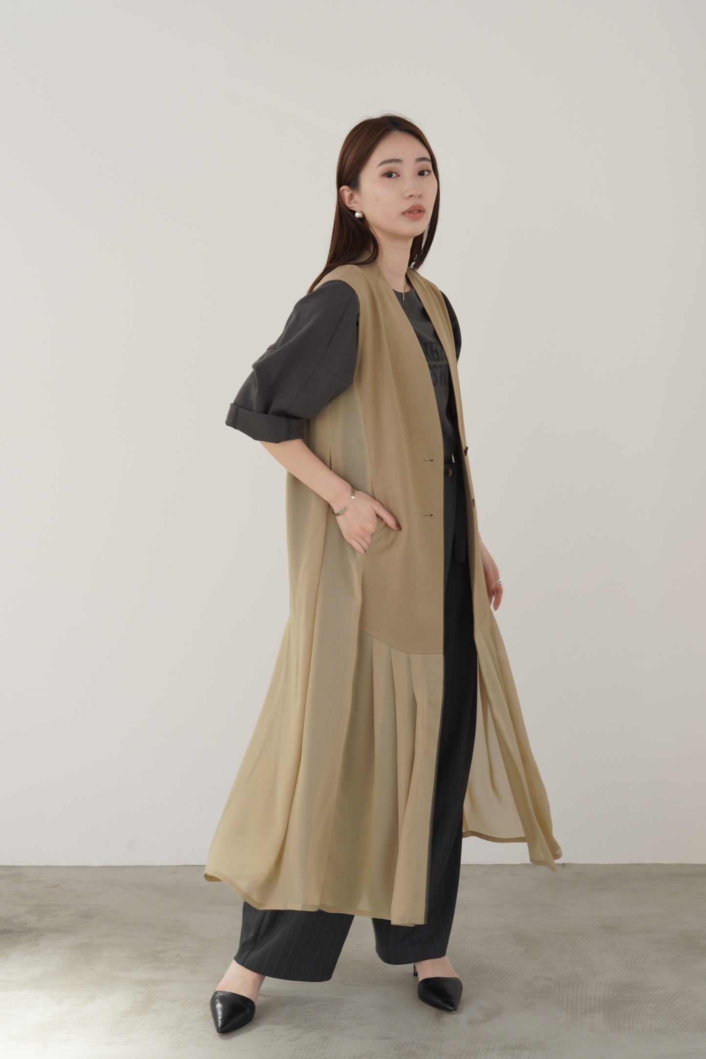 タックシフォンロングジレ　15793