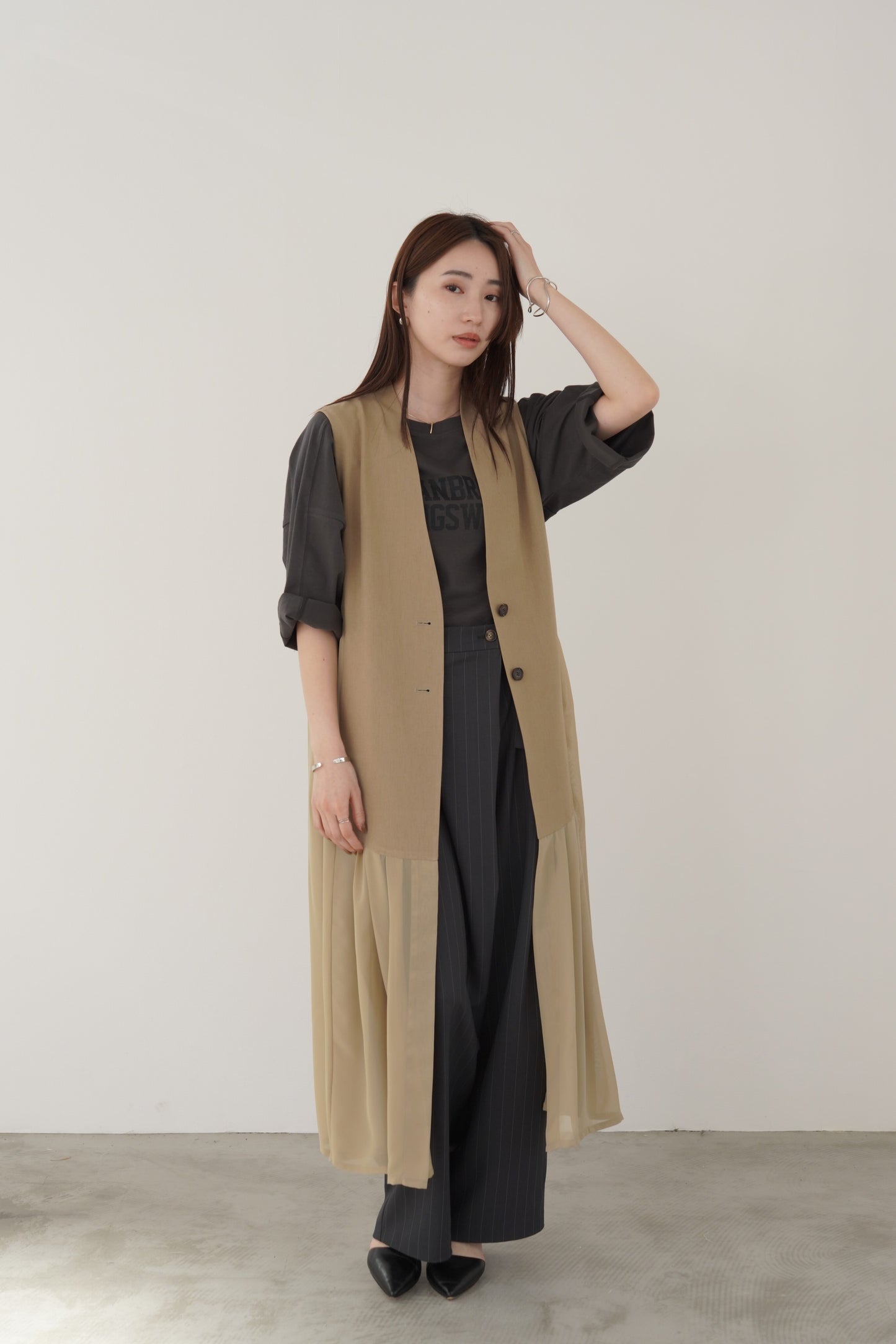 タックシフォンロングジレ　15793