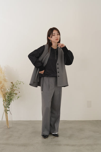 ミニフリルストレートパンツ　23165